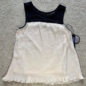 Pleated and Crochet Top
